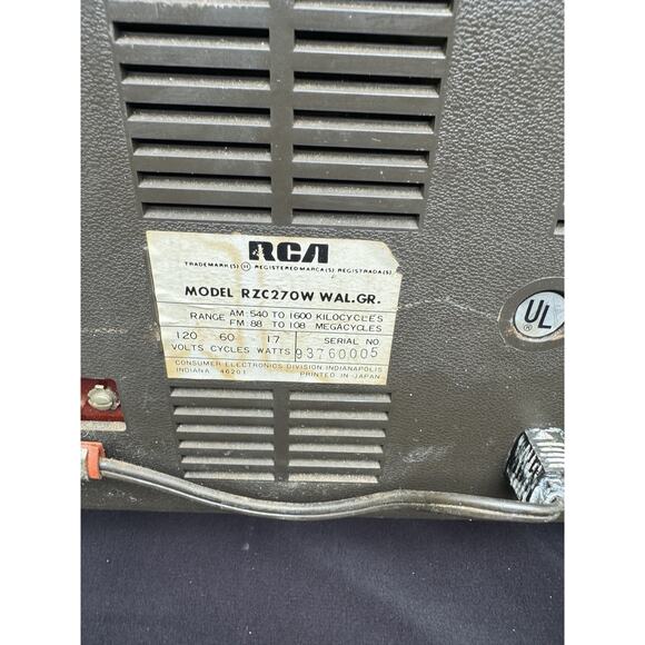 Vintage RCA Radio RCA RZC270W Wood Made in Japan Tested Works! - Picture 6 of 9